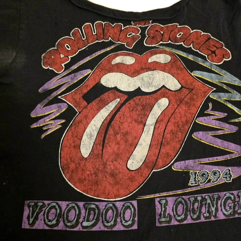 The Rolling Stones T-Shirt Men's Large Custom Black Voodoo Lounge Graphic Print - Picture 2 of 6